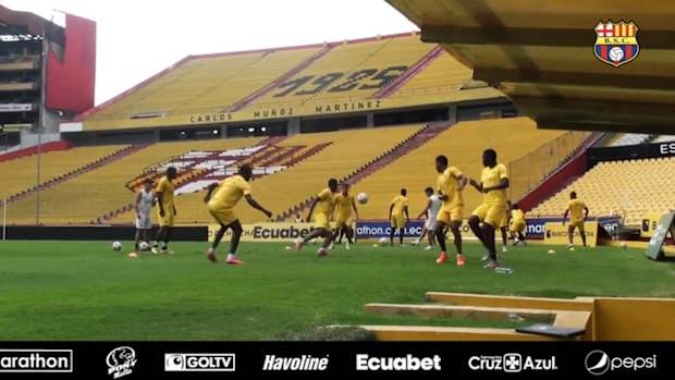 Barcelona SC training at their stadium